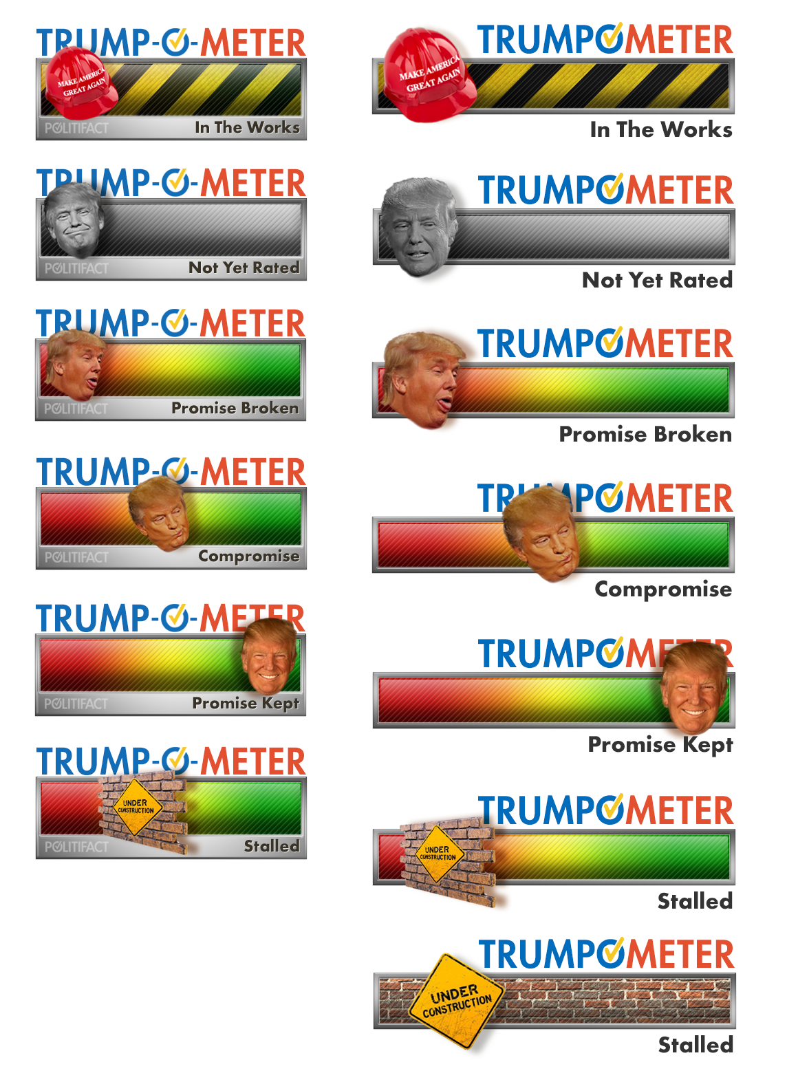 New President Truth-O-Meter designs comparison